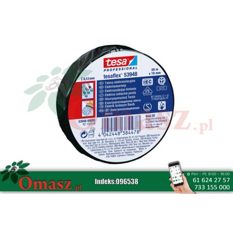Taśma izolacyjna tesa PCV 19x20mb 096538 Taśma izolacyjna tesa PCV 19x20mb omasz.pl