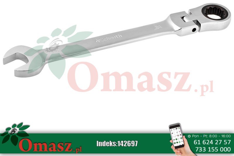 Klucz płasko-oczkowy 11mm Schmith z grzechotką łamany SKGL-11