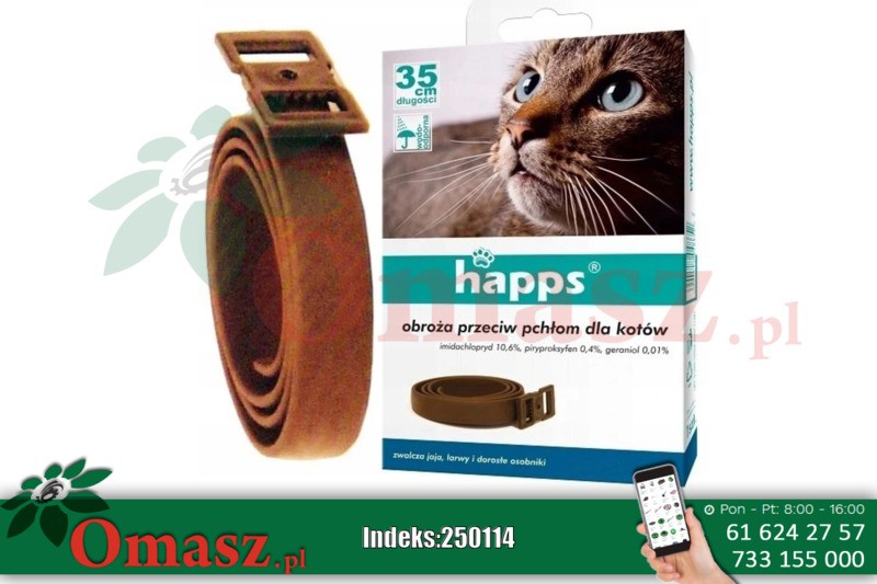 Bros Happs obroża przeciw pchłom dla kotów