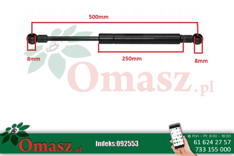 Amortyzator sprężyna gazowa drzwi/szyba tylna Case 65498113