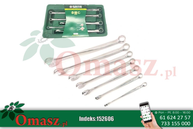 Zestaw 7 kluczy płasko-oczkowych XL X-BEAM SATA S08017