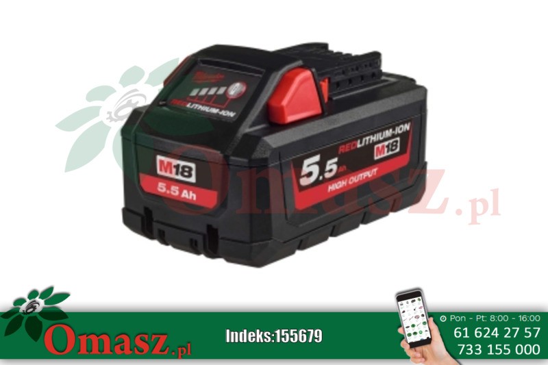 MILWAUKEE M18HB5.5 akumulator 18V 5.5Ah Li-Ion HIGH OUTPUT 4932464712