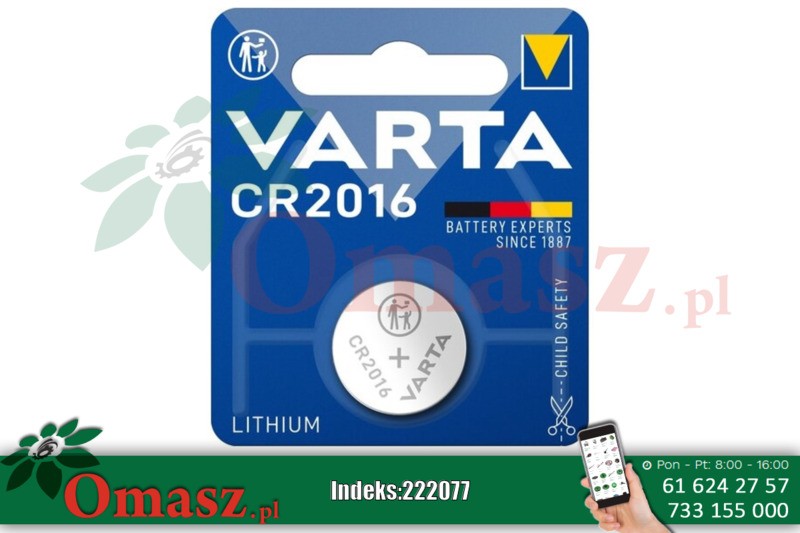 Bateria zegarka CR 2016 Varta