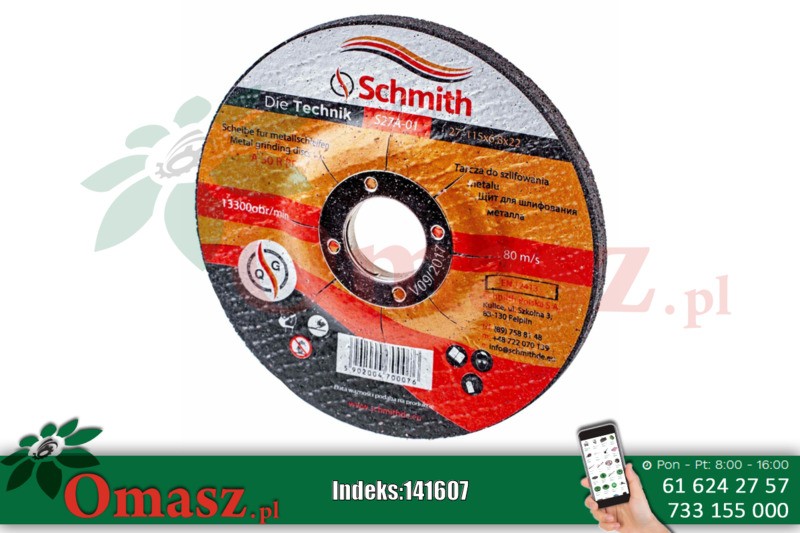 Tarcza do szlifowania metalu 115x6,8mm Schmith S27A-01