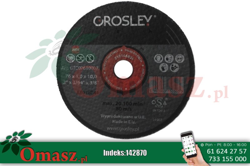 Tarcza do cięcia Grosley GTC07610007 76x10mm
