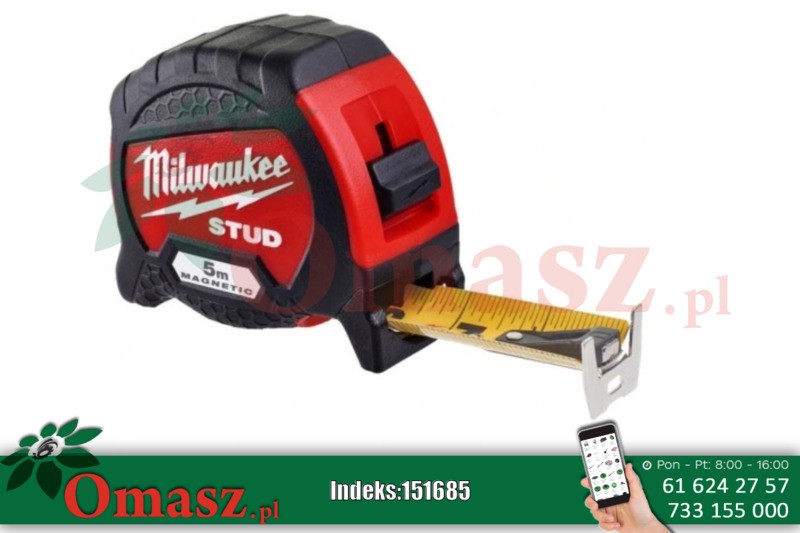 Miara taśma miernicza Milwaukee 5m STUD magnetic 4932478794