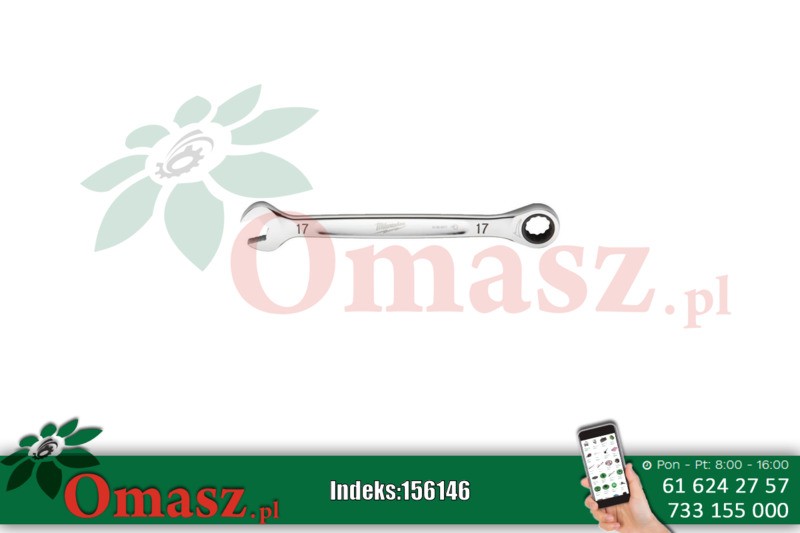 Klucz płasko-oczkowy 17mm z grzechotką Milwaukee 4932471510