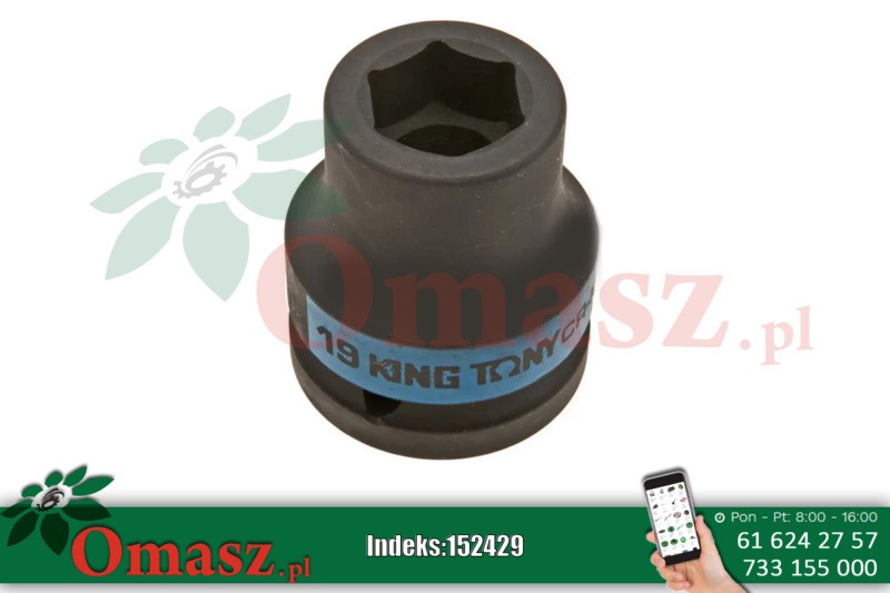 Nasadka udarowa 19mm x 50mm 3/4' sześciokątna King Tony 653519M