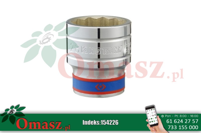 Nasadka krótka 1/2'' 19mm x 38mm 12-kątowa King Tony 433019MR