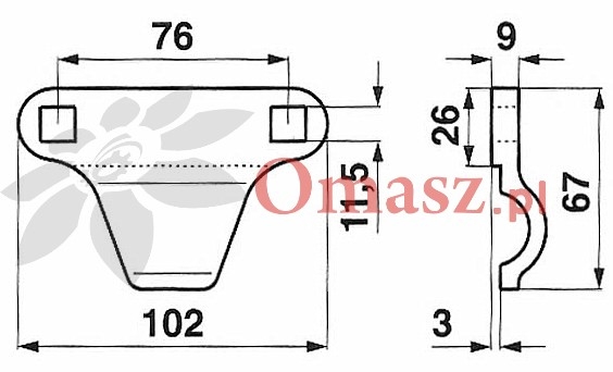 Przycisk kosy uchwyt noża Claas 6762360