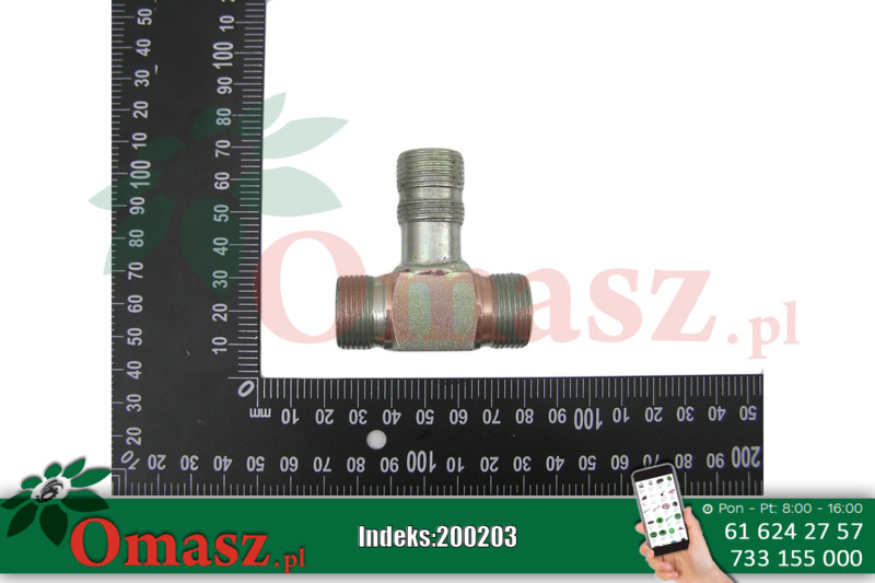 Złącze hydrauliczne trójnik BBB 2*22/20