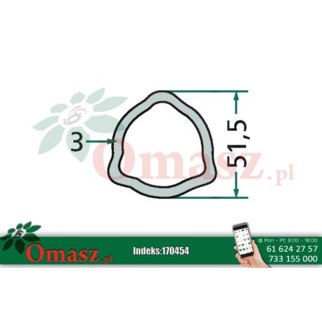 Rura przekaźnika 3 wypusty 51,5*3