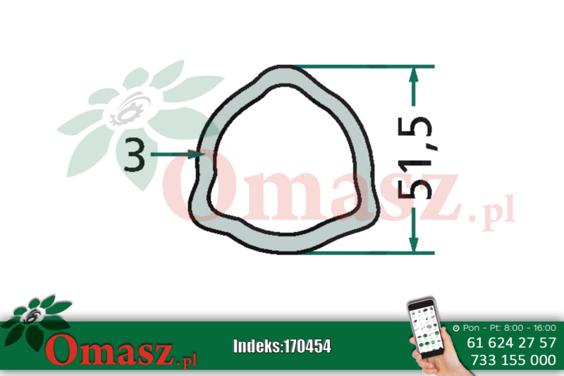Rura przekaźnika 3 wypusty 51,5*3