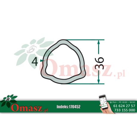 Rura przekaźnika 3 wypusty 36*4