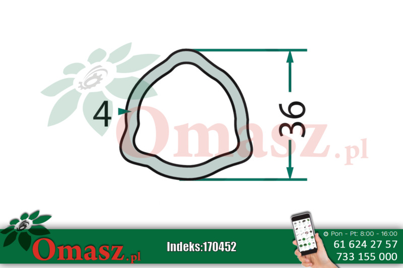 Rura przekaźnika 3 wypusty 36*4