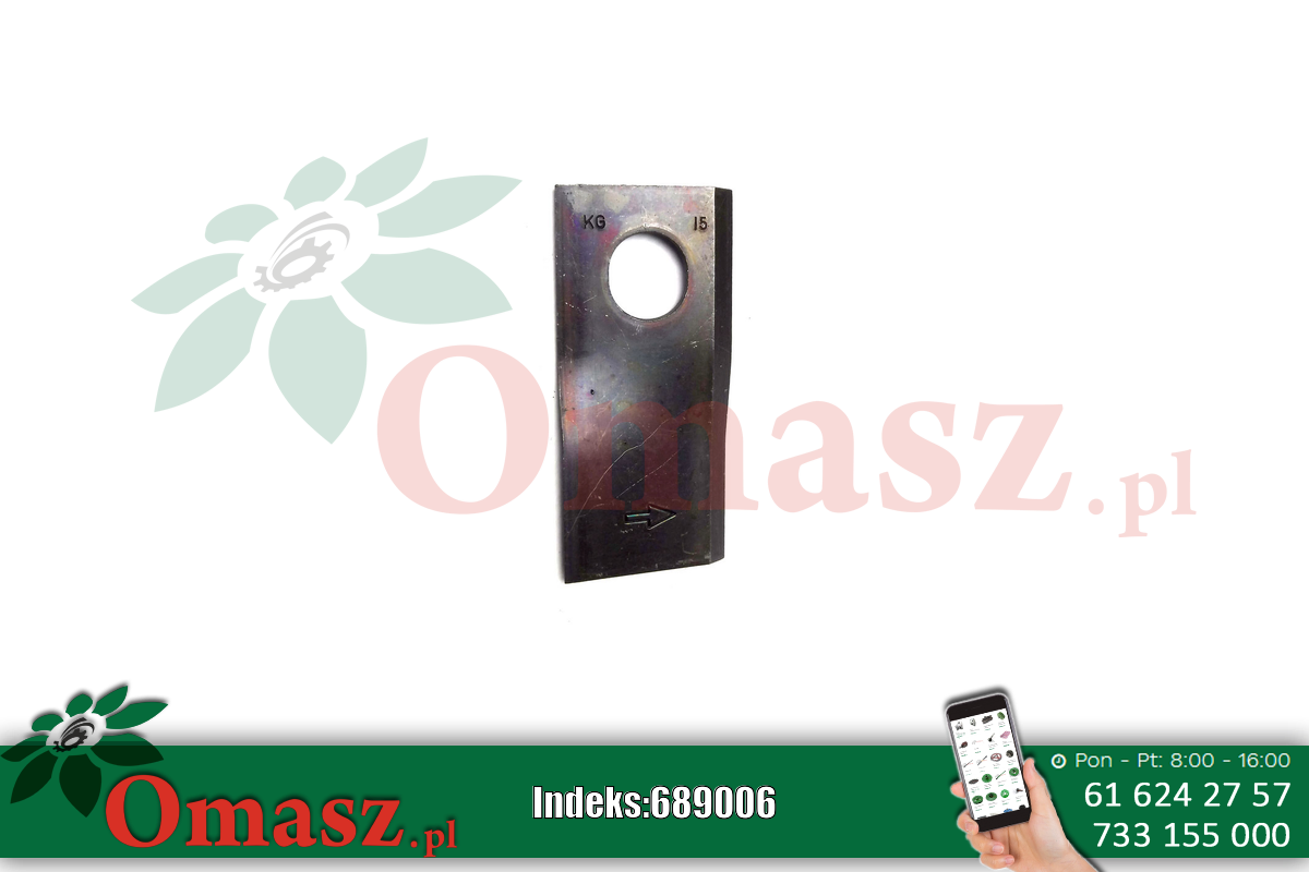 Nóż kosiarki rotacyjnej lewy 105*48*4 Tarup, Kverneland, Vicon 3755514100001