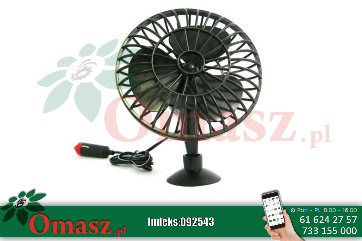 WENTYLATOR wiatrak samochodowy 12V przyssawka