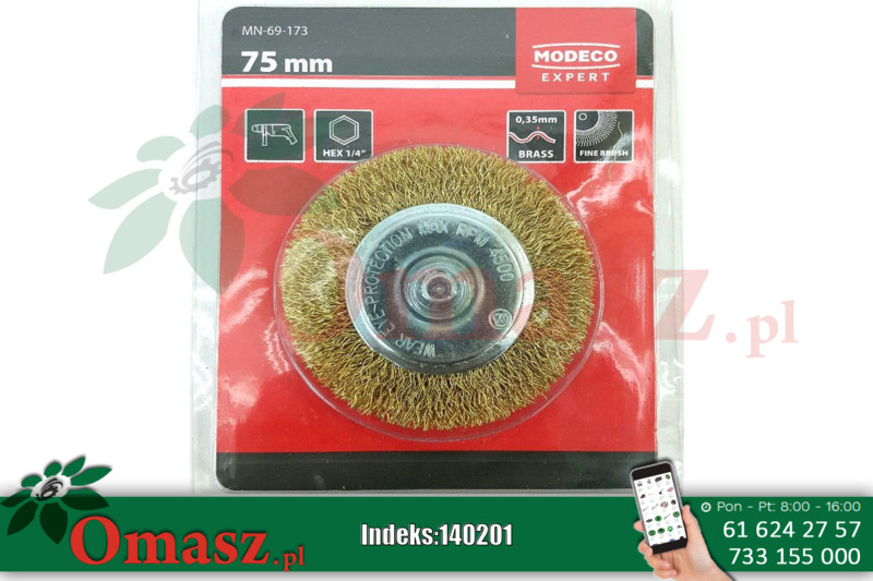 Szczotka tarczowa do elektronarzędzi 75mm z bolcem