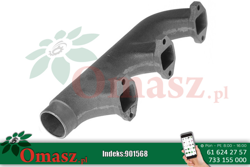 Kolektor wydechowy Ursus, 6-cylindrowy, końcowy 86005024