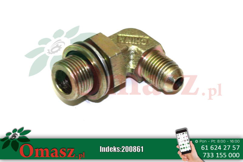 Kolanko hydrauliczne BB JIC UNF 12.9/16,5 16,5 kontra