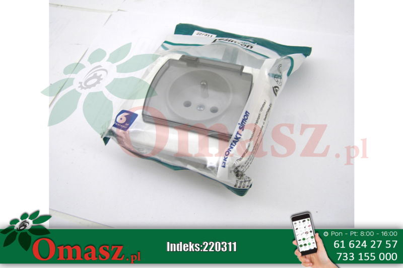 Gniazdo elektryczne z bolcem, pojedyńcze, dymne