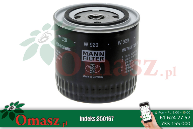 Filtr oleju silnikowego W920