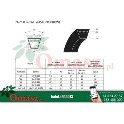 Pasek klinowy SPA 2932 Sanok