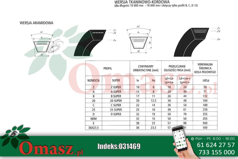 Pasek klinowy C 2100 Li