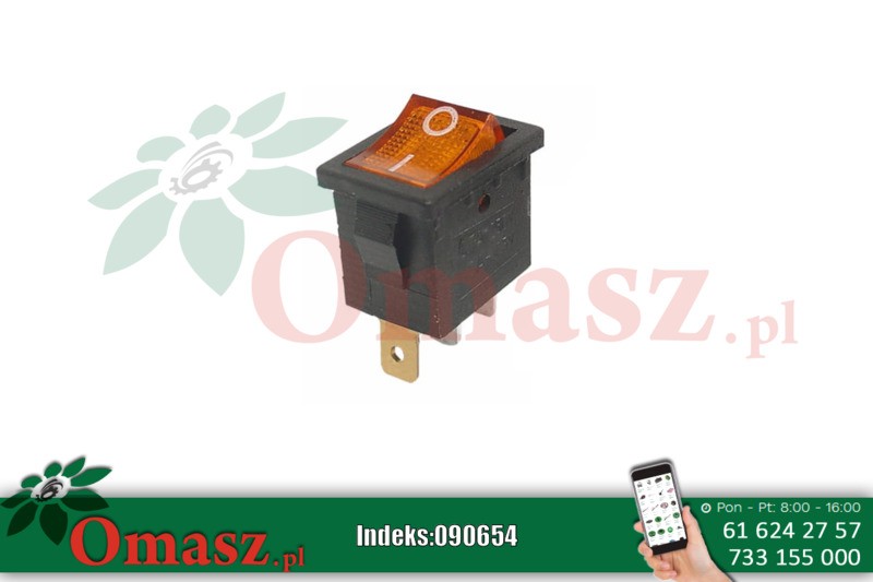 Włącznik mini 12V15A podświetlenie pomarańczowe XD-0032