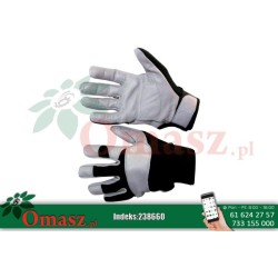 Rękawice z koziej skóry szaro-czarne ocieplane rozm. 11