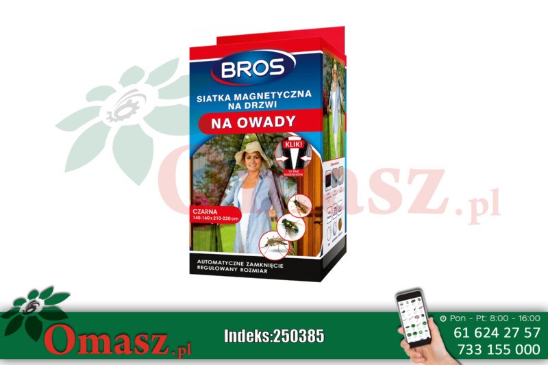 Siatka Bros magnetyczna na drzwi 160x220 cm czarna