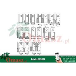 Nożyk kosiarki rotacyjnej lewy 105x4 mm owalny otwór 23.0x20.5 mm Taarup
