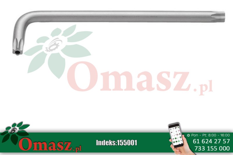 Klucz trzpieniowy długi T9 typu L TORX z otworem centralnym Sata S84504