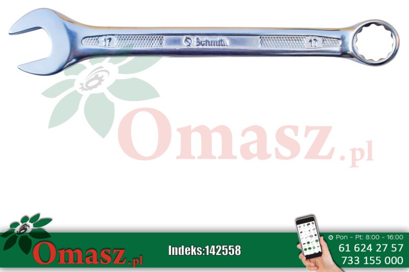 Klucz plasko-oczkowy 12mm z zntypoślizgową rękojeścią Schmith SKPO-AS-12