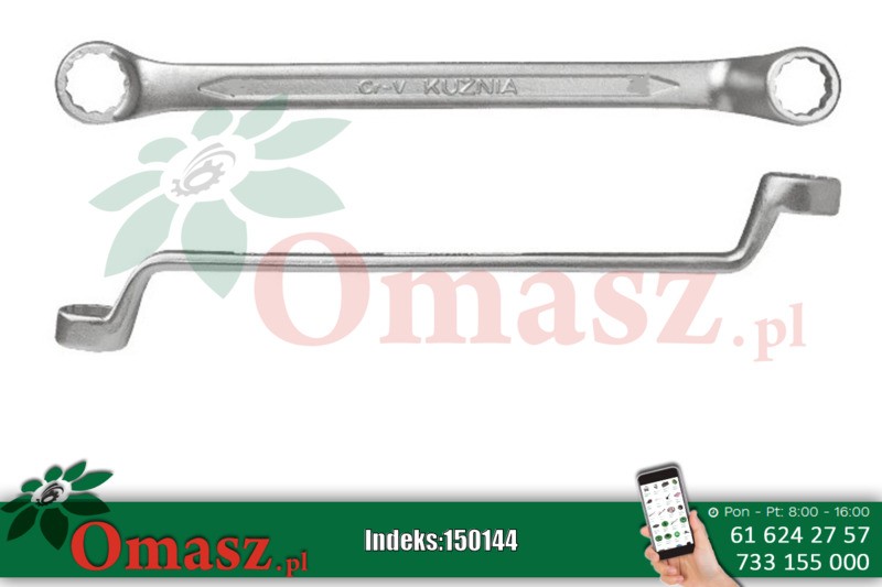 Klucz oczkowy dwustronny gięty 10*12mm Kuźnia