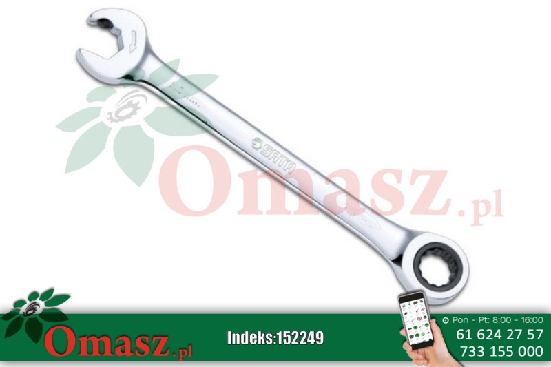 Klucz płasko-oczkowy z podwójną grzechotką 8mm S43201