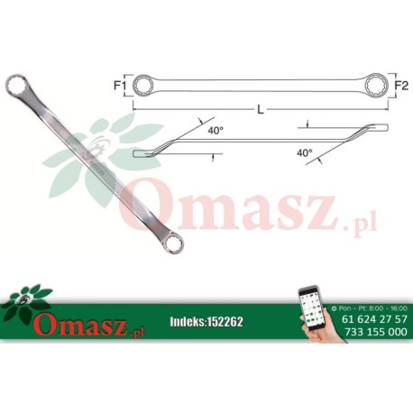 Klucz oczkowy dwustronny gięty 14*17mm Sata S42205