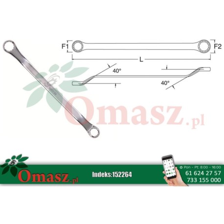 Klucz oczkowy dwustronny gięty 19*21mm Sata S42207