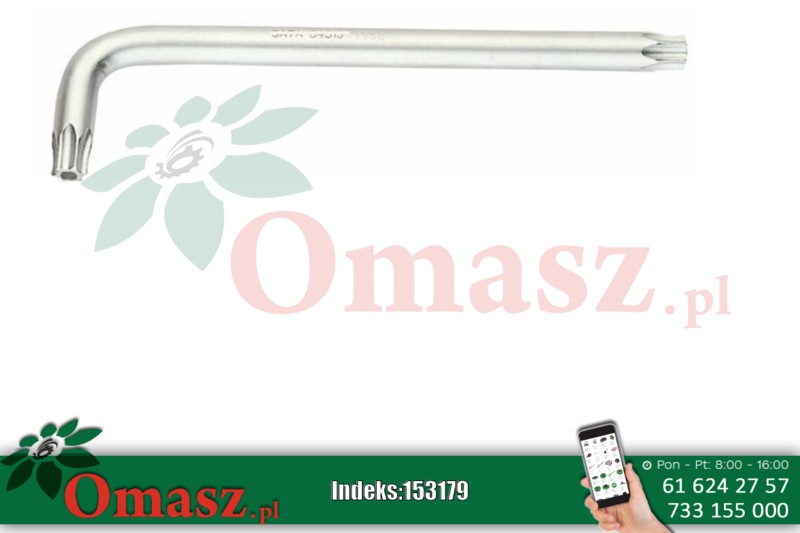 Klucz trzpieniowy długi typu L torx z otworem centralnym T-30 SATA S84510