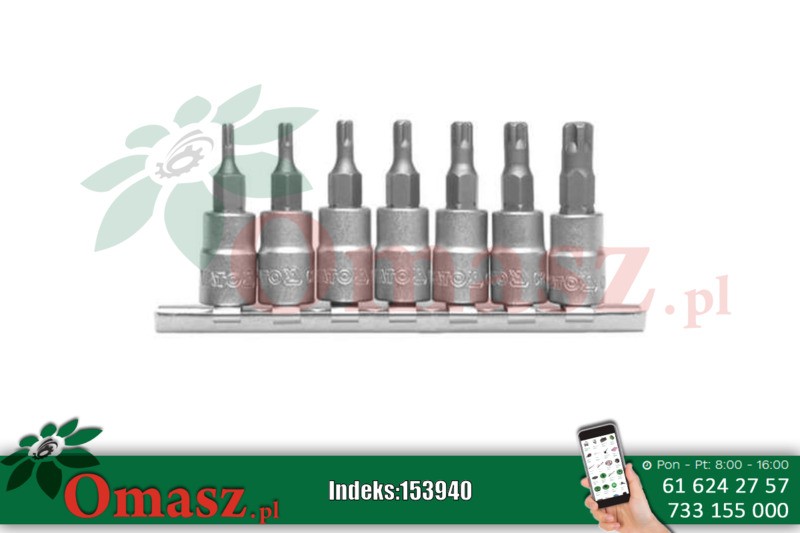 Zestaw 7 kluczy trzpieniowych - imbusowych, 5 kątne, Yato YT-0461