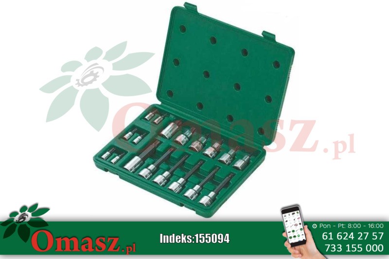 Sata Zestaw 18 nasadek trzpieniowych typu BIT TORX 1/4 i 1/2 S09052