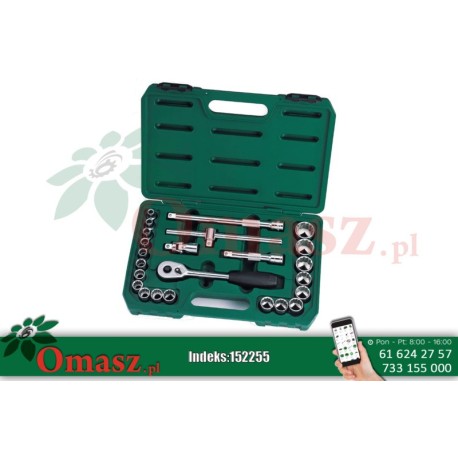 Zestaw kluczy nasadowych 1/2' metrycznych 24szt. Sata S09060-6