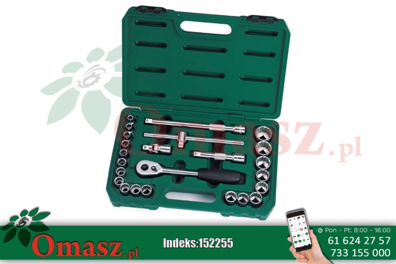 Zestaw kluczy nasadowych 1/2' metrycznych 24szt. Sata S09060-6