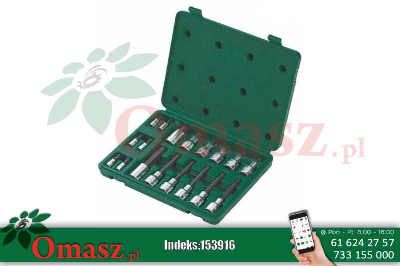 Sata zestaw 18 nasadek trzpieniowych typu BIT sześciokątnych 1/4 i 1/2 S09053