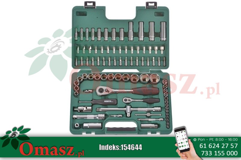 Komplet kluczy nasadowych 86 szt. 1/4' 1/2' Sata S09013