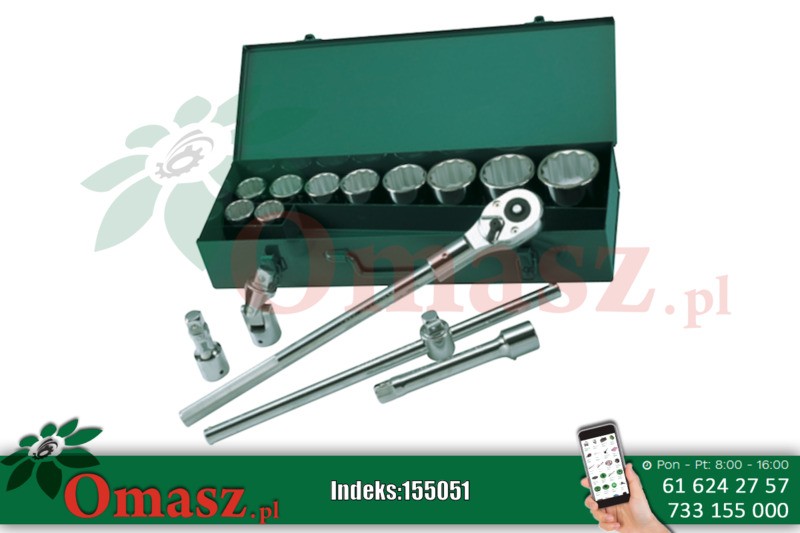 Zestaw 15 kluczy nasadowych 3/4 metrycznych SATA S09015