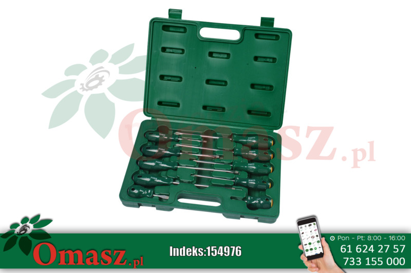 Zestaw 10 wkrętaków płaskich i krzyżakowych w pudełku SATA S09304E