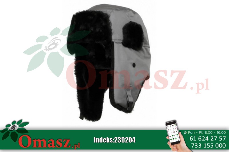 Czapka uszatka ocieplana szara Lahti 57-61 LAHTI-L1020100