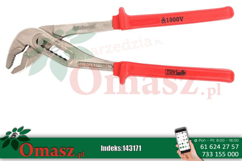 Szczypce nastawne do rur 1000v 250mm Schmith SVN-R/V-250
