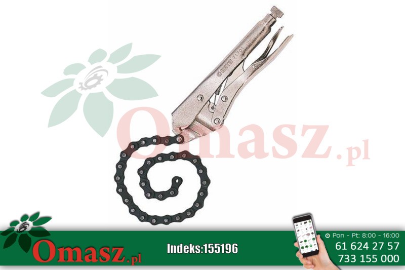 Szczypce zaciskowe samoblokujące z łańcuchem 19' SATA GL71701